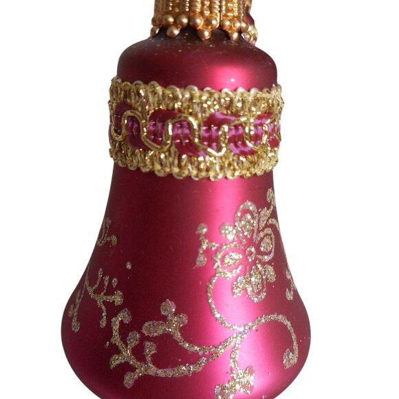 Christmas by Krebs Set of 9 pinks, beige, Glass Bell Tree Ornaments - Picture 2 of 6